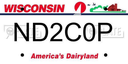 ND2C0P Wisconsin License Plate