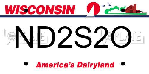 ND2S2O Wisconsin License Plate
