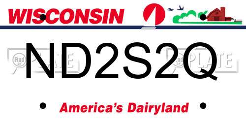 ND2S2Q Wisconsin License Plate