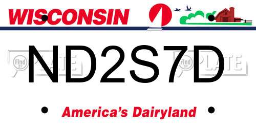 ND2S7D Wisconsin License Plate
