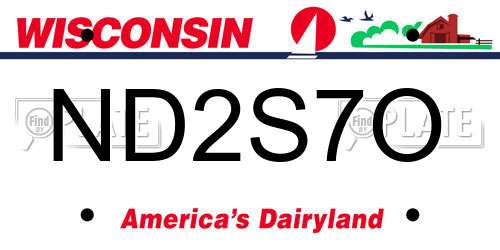 ND2S7O Wisconsin License Plate