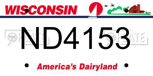 ND4153 Wisconsin License Plate