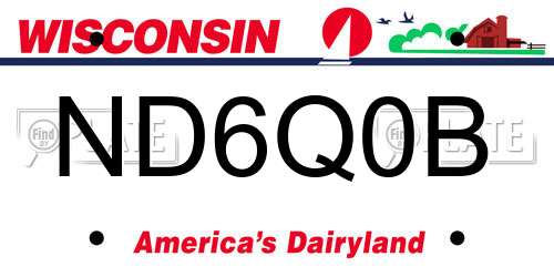 ND6Q0B Wisconsin License Plate
