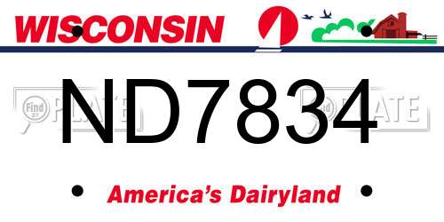 ND7834 Wisconsin License Plate