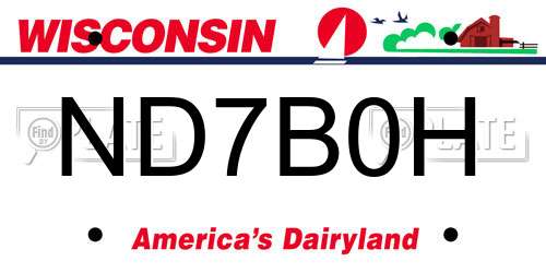 ND7B0H Wisconsin License Plate
