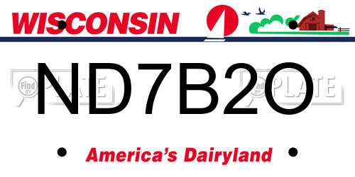ND7B2O Wisconsin License Plate