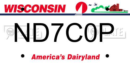 ND7C0P Wisconsin License Plate