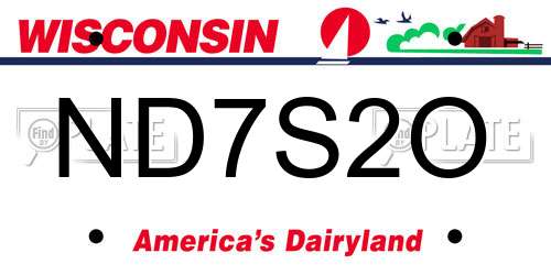 ND7S2O Wisconsin License Plate