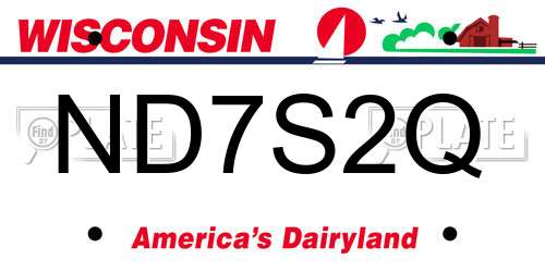 ND7S2Q Wisconsin License Plate