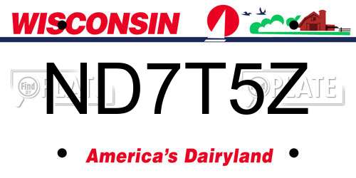 ND7T5Z Wisconsin License Plate