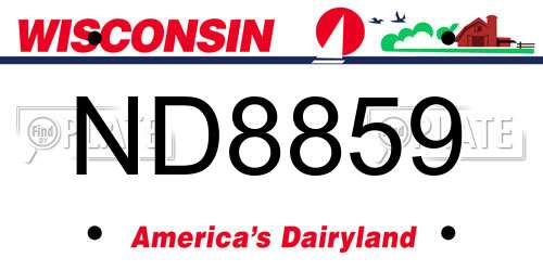 ND8859 Wisconsin License Plate