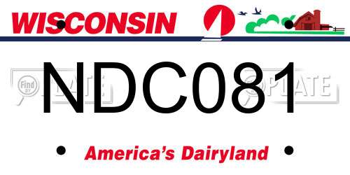 NDC081 Wisconsin License Plate
