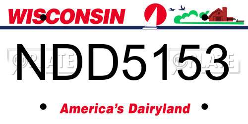 NDD5153 Wisconsin License Plate