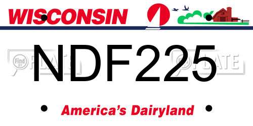 NDF225 Wisconsin License Plate