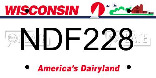 NDF228 Wisconsin License Plate