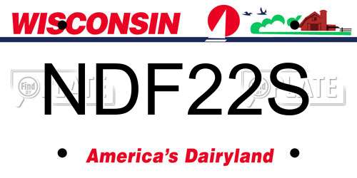 NDF22S Wisconsin License Plate