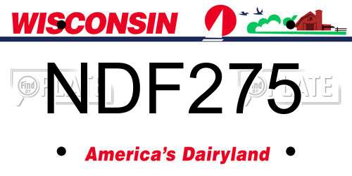 NDF275 Wisconsin License Plate