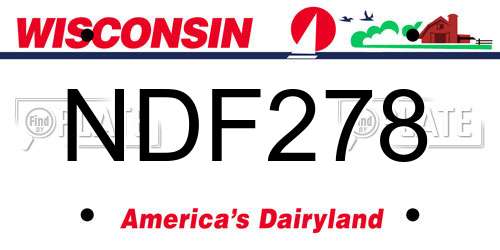 NDF278 Wisconsin License Plate