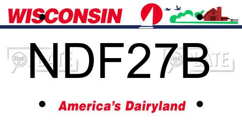 NDF27B Wisconsin License Plate