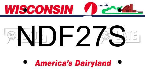 NDF27S Wisconsin License Plate