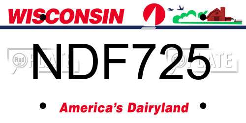 NDF725 Wisconsin License Plate