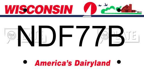 NDF77B Wisconsin License Plate