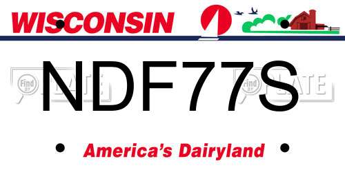 NDF77S Wisconsin License Plate