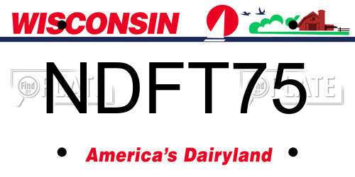 NDFT75 Wisconsin License Plate
