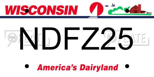NDFZ25 Wisconsin License Plate