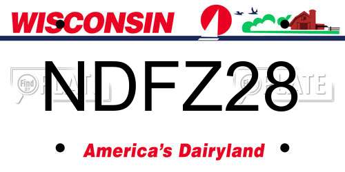 NDFZ28 Wisconsin License Plate