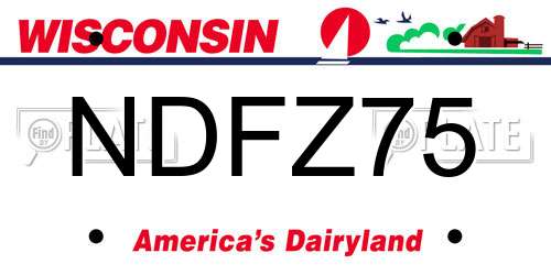 NDFZ75 Wisconsin License Plate