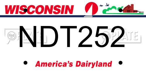 NDT252 Wisconsin License Plate