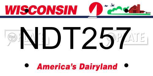 NDT257 Wisconsin License Plate