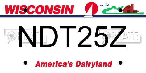 NDT25Z Wisconsin License Plate