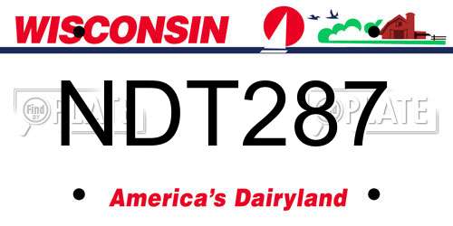 NDT287 Wisconsin License Plate