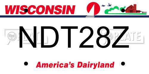 NDT28Z Wisconsin License Plate