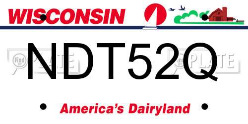 NDT52Q Wisconsin License Plate