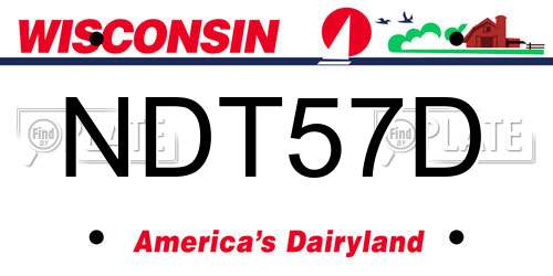NDT57D Wisconsin License Plate