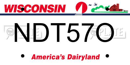NDT57O Wisconsin License Plate