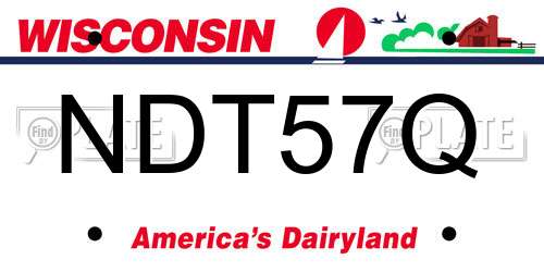 NDT57Q Wisconsin License Plate