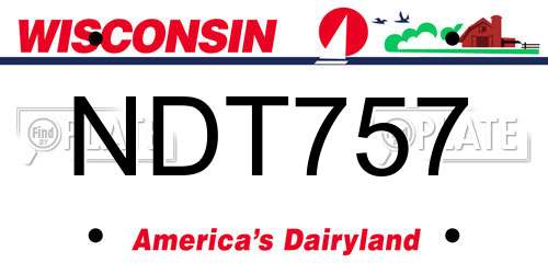 NDT757 Wisconsin License Plate