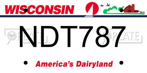 NDT787 Wisconsin License Plate