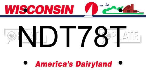 NDT78T Wisconsin License Plate