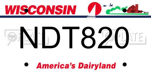 NDT820 Wisconsin License Plate