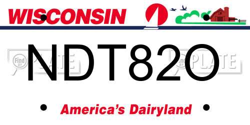 NDT82O Wisconsin License Plate