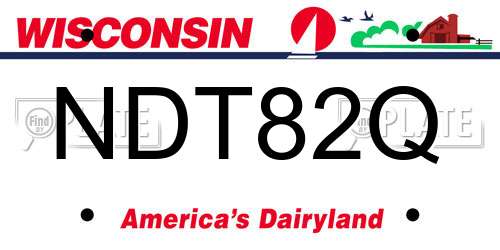 NDT82Q Wisconsin License Plate