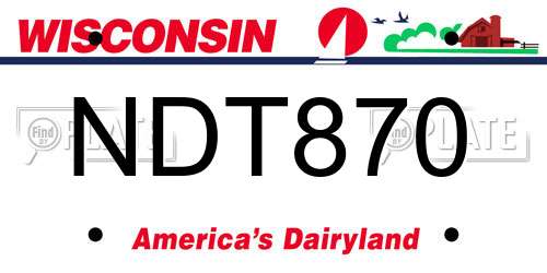 NDT870 Wisconsin License Plate