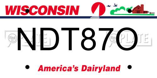 NDT87O Wisconsin License Plate