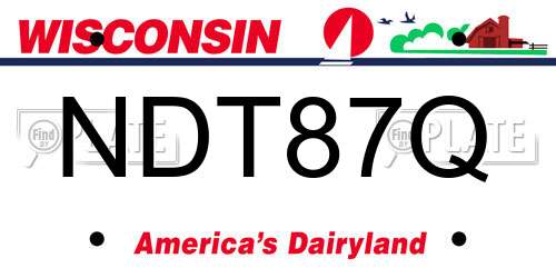 NDT87Q Wisconsin License Plate