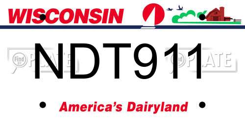 NDT911 Wisconsin License Plate